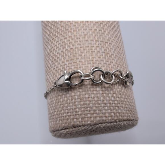 Brighton Cross Bracelet 7.5 Inch Silver Tone Clear Crystal Chain - Picture 3 of 7